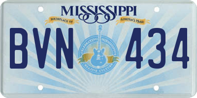 MS license plate BVN434