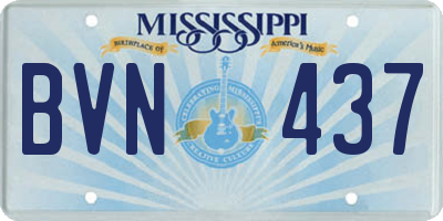 MS license plate BVN437