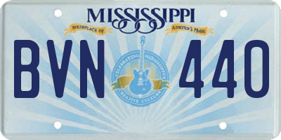 MS license plate BVN440