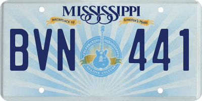 MS license plate BVN441