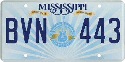 MS license plate BVN443