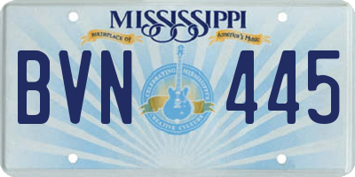MS license plate BVN445