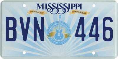 MS license plate BVN446