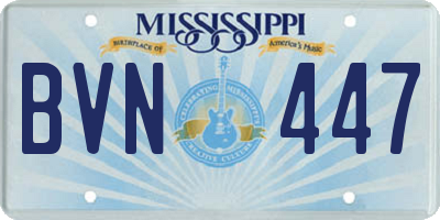 MS license plate BVN447