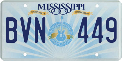 MS license plate BVN449