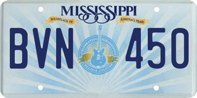 MS license plate BVN450