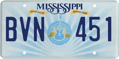 MS license plate BVN451