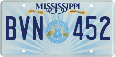 MS license plate BVN452