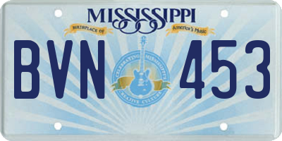 MS license plate BVN453