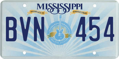 MS license plate BVN454