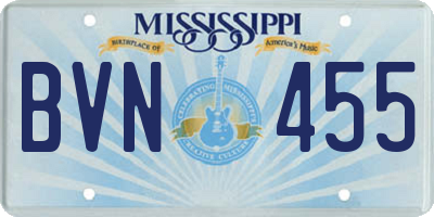 MS license plate BVN455