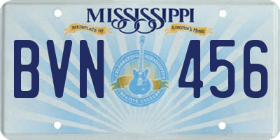MS license plate BVN456