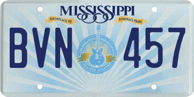 MS license plate BVN457