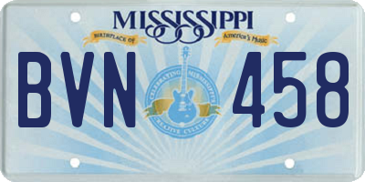 MS license plate BVN458