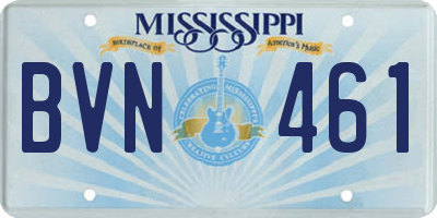 MS license plate BVN461