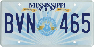 MS license plate BVN465