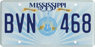 MS license plate BVN468