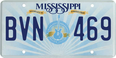 MS license plate BVN469