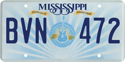 MS license plate BVN472