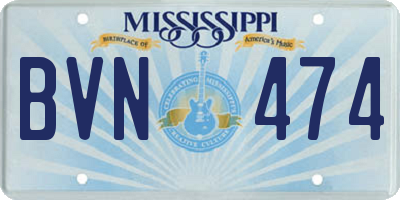 MS license plate BVN474