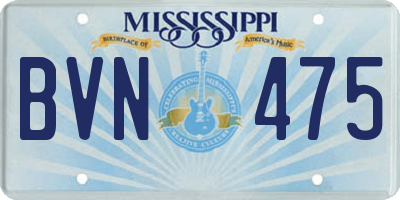 MS license plate BVN475