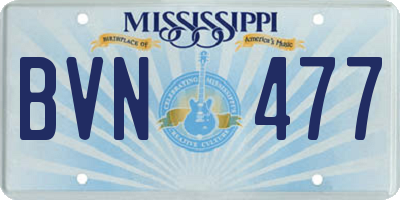 MS license plate BVN477