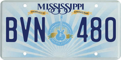 MS license plate BVN480
