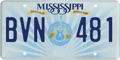 MS license plate BVN481