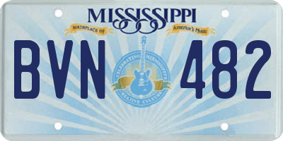 MS license plate BVN482