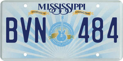 MS license plate BVN484