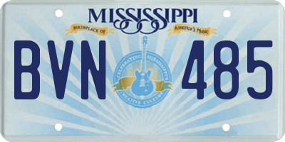 MS license plate BVN485