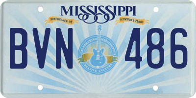 MS license plate BVN486