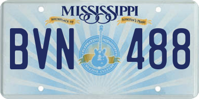 MS license plate BVN488