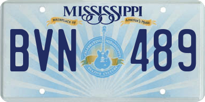 MS license plate BVN489