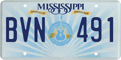 MS license plate BVN491