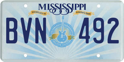 MS license plate BVN492
