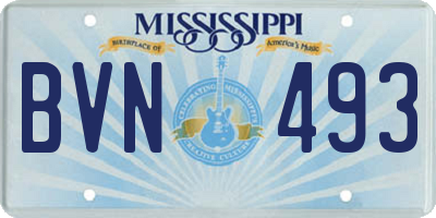 MS license plate BVN493
