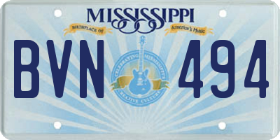 MS license plate BVN494