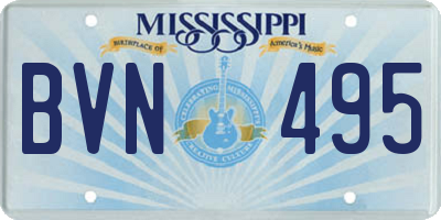MS license plate BVN495