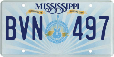MS license plate BVN497
