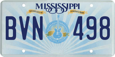 MS license plate BVN498