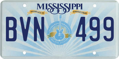 MS license plate BVN499