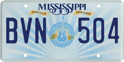 MS license plate BVN504