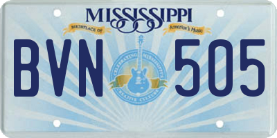 MS license plate BVN505