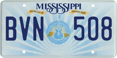 MS license plate BVN508