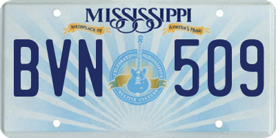 MS license plate BVN509