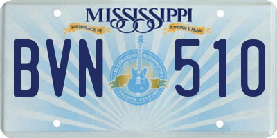 MS license plate BVN510
