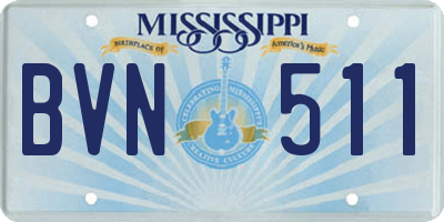 MS license plate BVN511