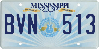 MS license plate BVN513