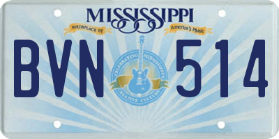 MS license plate BVN514